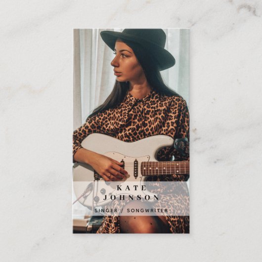 歌手ミュージシャン写真ソーシャルメディアQRコード 名刺 (正面)