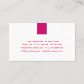 歌手/ボーカリスト – シンプルバラピンク 名刺 (裏面)