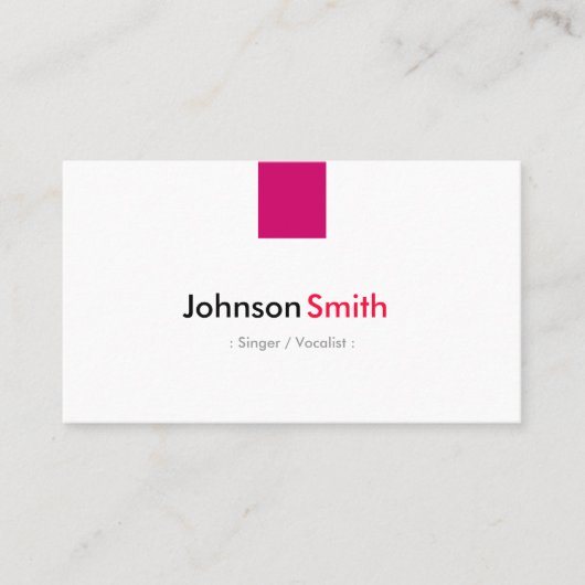 歌手/ボーカリスト – シンプルバラピンク 名刺 (正面)