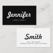 歌手/ボーカリスト – ミニマルシンプル簡潔 名刺 (正面/裏面)