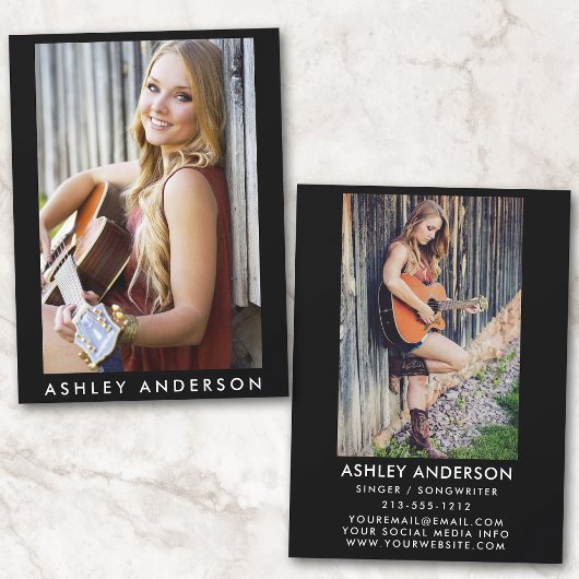 歌手 ミュージシャン フォト プロモ カード - 裏面 フォト