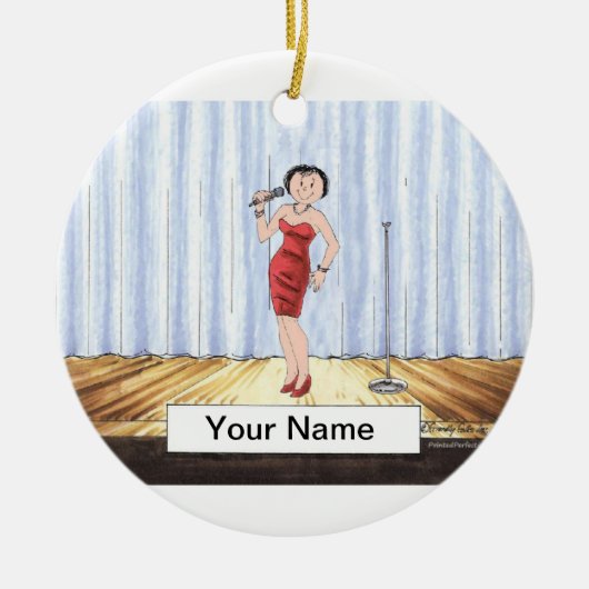 歌手-女性 セラミックオーナメント (正面)