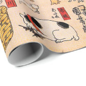 歌日本の川国芳の猫包み紙 ラッピングペーパー (ロールコーナー)