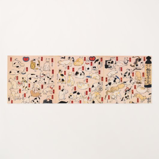 歌日本の川国芳ヨガマット「キャッツ」 ヨガマット (正面(横))