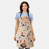 歌日本の川国芳「猫」 エプロン (着用した状態)