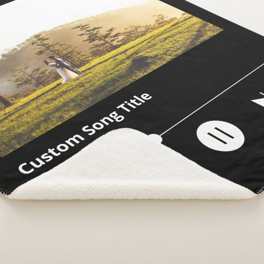 歌結婚付きの写真音楽の毛布パーソナライズされた シェルパブランケット (3/4)