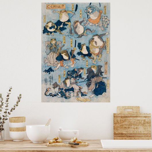 歌舞伎カエル ポスター (キッチン)