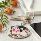 歌舞伎カッコいい伝統的化粧忠正 キーホルダー (側面)