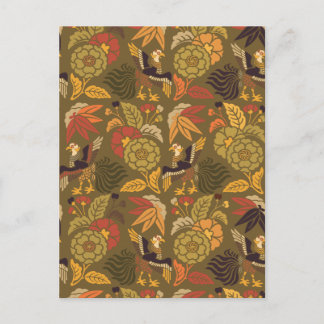 歌舞伎フローラヴィンテージ日本のパターン ポストカード