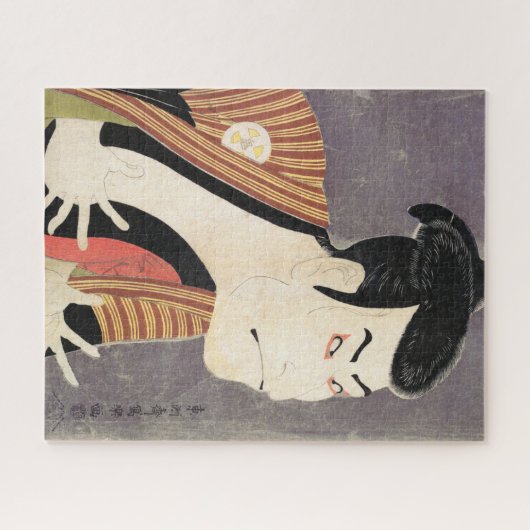 歌舞伎俳優の大谷おにじさんがやっこ江戸兵衛木版画 ジグソーパズル (横)