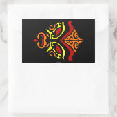 歌舞伎日本の仮面ミカンのメイクアップ 長方形シール (バッグ)