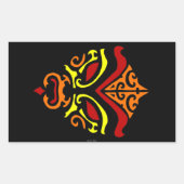 歌舞伎日本の仮面ミカンのメイクアップ 長方形シール (正面)