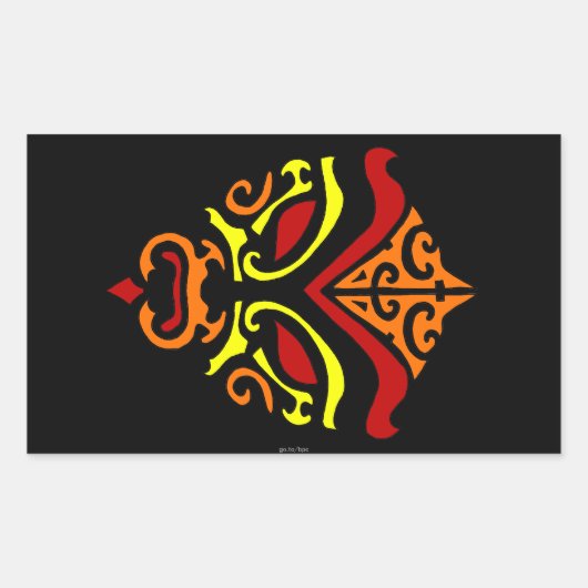 歌舞伎日本の仮面ミカンのメイクアップ 長方形シール (正面)