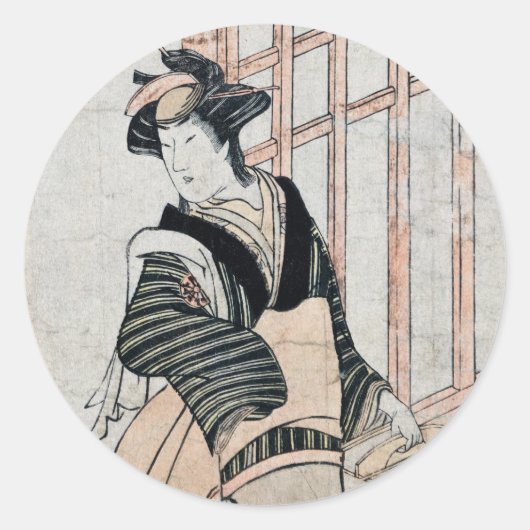歌舞伎日本の劇場のステッカー ラウンドシール (正面)