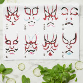 歌舞伎日本の化粧デザイン キッチンタオル (折り畳み)