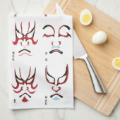 歌舞伎日本の化粧デザイン キッチンタオル (四つ折り)