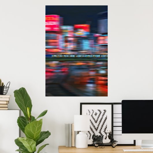 歌舞伎町ポスターのネオンライト(2L) ポスター (ホームオフィス)