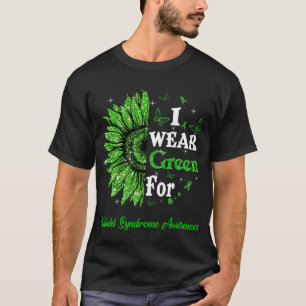 歌舞伎症候群用ひまわりI衣服グリーン Tシャツ