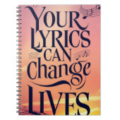 歌詞は人生を変えることができる ノートブック (正面)
