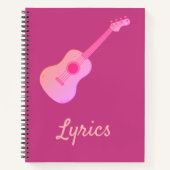  歌詞ノート用ピンクギター ノートブック (正面)