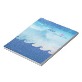 歌詞抽象芸術シーブルーきらめくウェーブ ノートパッド (回転)