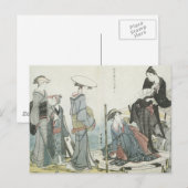 歌麿の四季花1784年アート ポストカード (正面/裏面)