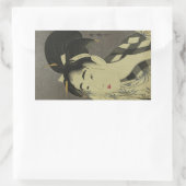 歌麿の安瀬不服女 長方形シール (バッグ)