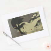 歌麿の安瀬不服女 長方形シール (封筒)