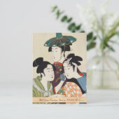 歌麿若手歌舞伎役者喜多川三人歌麿 ポストカード (スタンド正面)