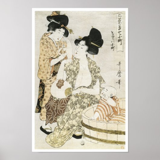 歌麿1800年代の夏風呂 ポスター (正面)