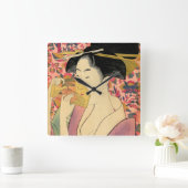 歌麿：櫛 スクエア壁時計 (ホーム)