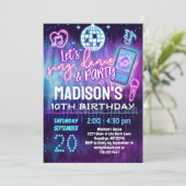 歌、ダンス&パーティーガールズミュージック誕生日パーティー 招待状 (スタンド正面)