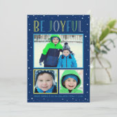 歓びに満ちたカラフルな雪の降る写真の合成 シーズンカード (スタンド正面)