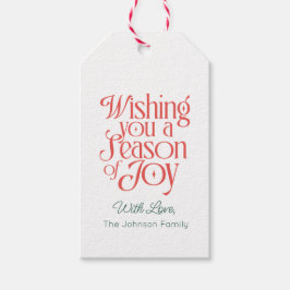 歓びの季節　ホリデーギフトタグ　パーソナライズド ギフトタグ