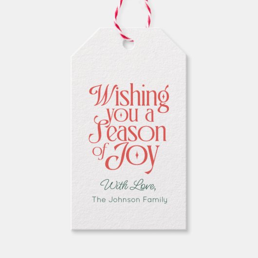 歓びの季節　ホリデーギフトタグ　パーソナライズド ギフトタグ (正面)