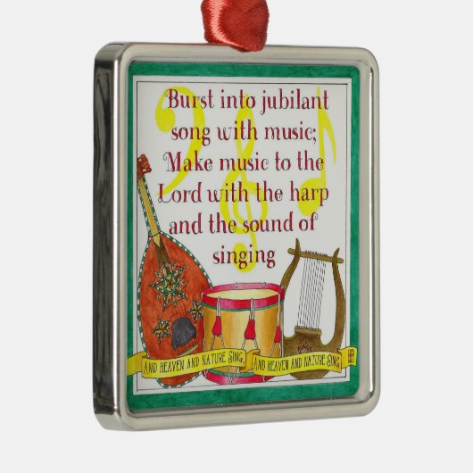 歓喜する歌のクリスマスのオーナメントに破烈させて下さい メタルオーナメント (右)