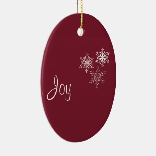 歓喜と平和と雪片赤と白3ミニマル セラミックオーナメント (右)