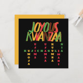 歓喜に満ちたクワンザァの原則クロスワード カード (正面/裏面インサイチュ)