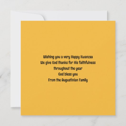 歓喜に満ちたクワンザァの原則クロスワード カード (裏面)