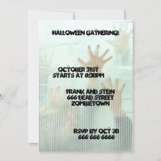 歓喜に満ちたハロウィンの集まり 招待状 (裏面)