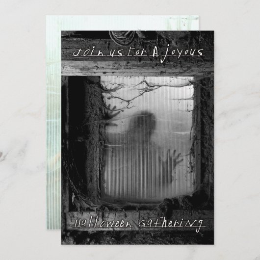 歓喜に満ちたハロウィンの集まり 招待状 (正面/裏面)