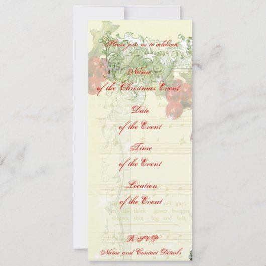 歓喜に満ちた小音 招待状 (裏面)