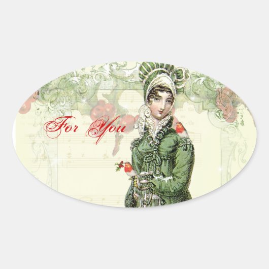 歓喜に満ちた小音 楕円形シール (正面)