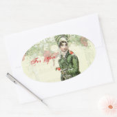 歓喜に満ちた小音 楕円形シール (封筒)