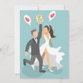 歓喜に満ちた水彩画のカップル 結婚おめでとう 招待状 (正面)