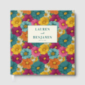 歓喜に満ちた花のヴィンテージイラスト ゲストブック (正面)