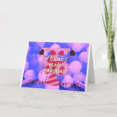 歓喜に満ちた誕生日の祝福を祝って カード (正面)