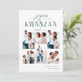 歓喜に満ちた | 6フォトコラージュKwanzaa シーズンカード (スタンド正面)
