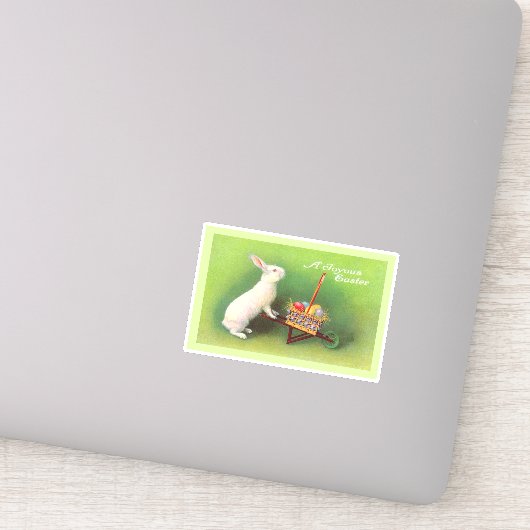 歓喜のイースターホワイトラビットホイールバローカラー卵 シール (詳細)