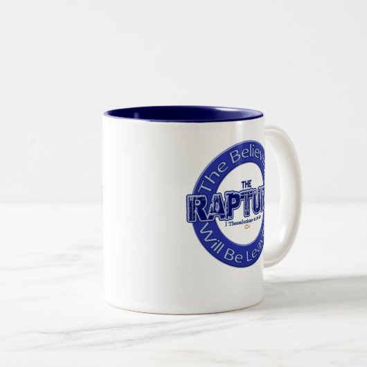 歓喜のキリスト教の宗教ことわざのコーヒーカップ ツートーンマグカップ (正面右)